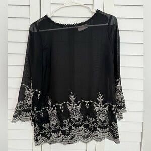 Embroidered tunic top